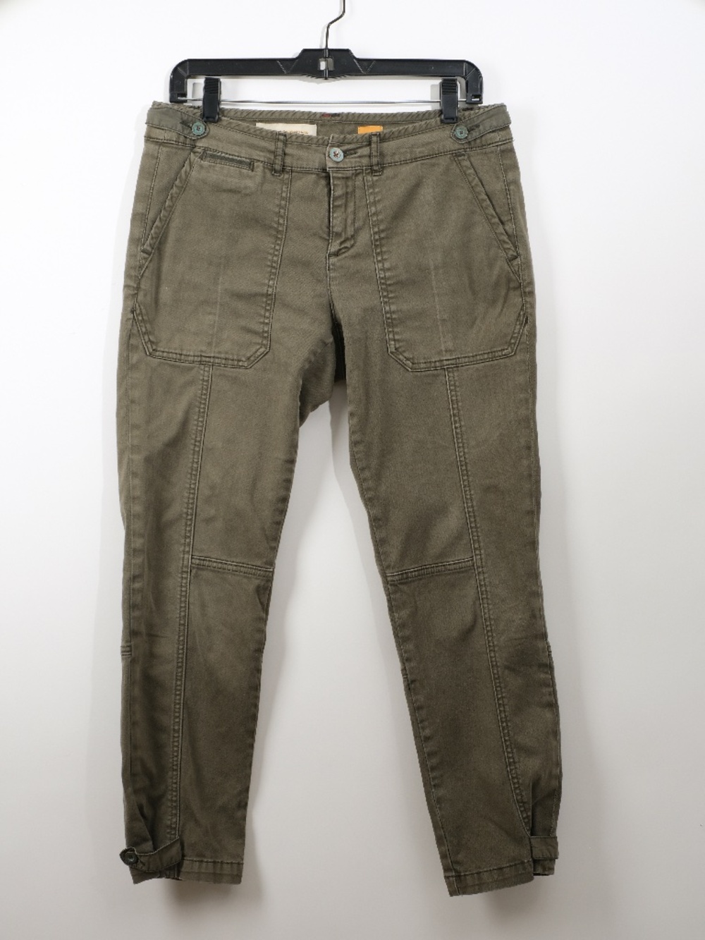 Pilcro Anthropologie Hyphen Fit Slim Utility Pants Olive 29